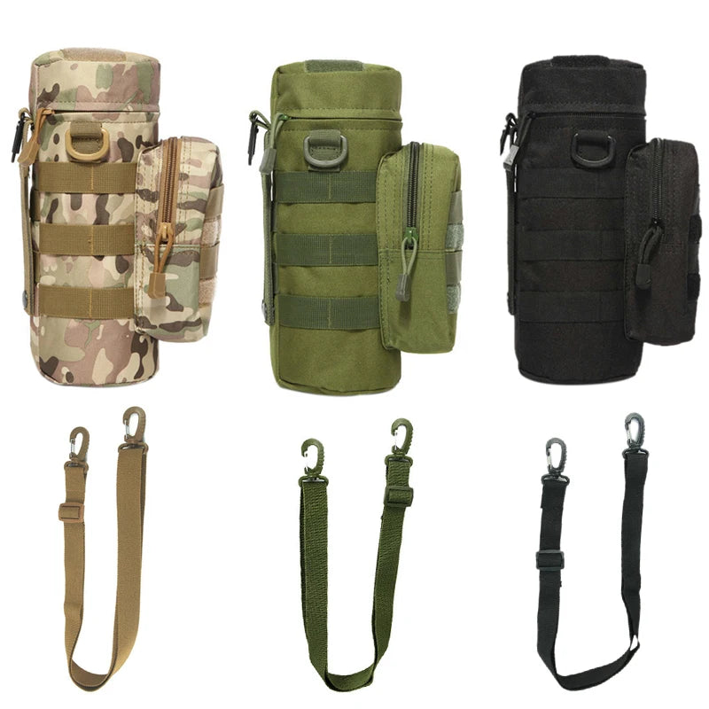 Factory Custom Outdoor Tactical Polyester Unisex Water Bottle Pouch Hunting Folding Bag MOLLE Camouflage Crossbody Kettle Bag