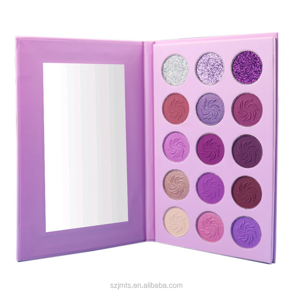 Ready to Ship Product Custom 15 Color Eyeshadow Cruelty Free Waterproof Vegan Long Lasting Shimmer Matte Eye Shadow