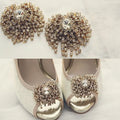 Rhinestone Shoe Clips Crystal Tassel Rhinestone Metal Shoe Buckle Detachable Shoe Decoration for Wedding Party