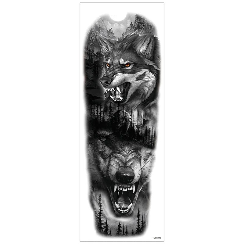 Totem Fake Lion Fake Lion Custom Large Full Leg Arm Tattoo Sticker Rose Flower extra Large