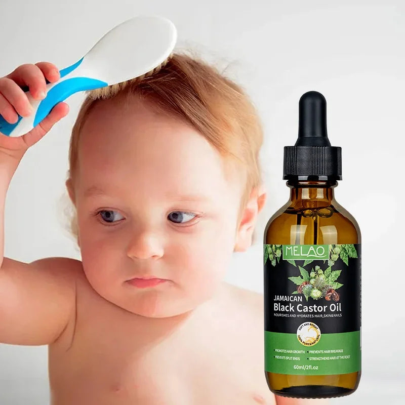 Hexane-Free 100% Natural Pure Cold-Pressed Unrefined Black Castor Oil for Hair Growth Skin Care