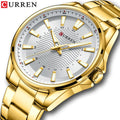 2025 CURREN 8424 New Men Watch Classic Simple Stainless Steel Quartz Wristwatches Fashion New Men's Watches with Luminous Hand
