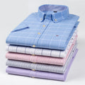 2025 New Summer Short Sleeve Shirt Striped Plaid Men's Shirts Casual Work Shirt for Men