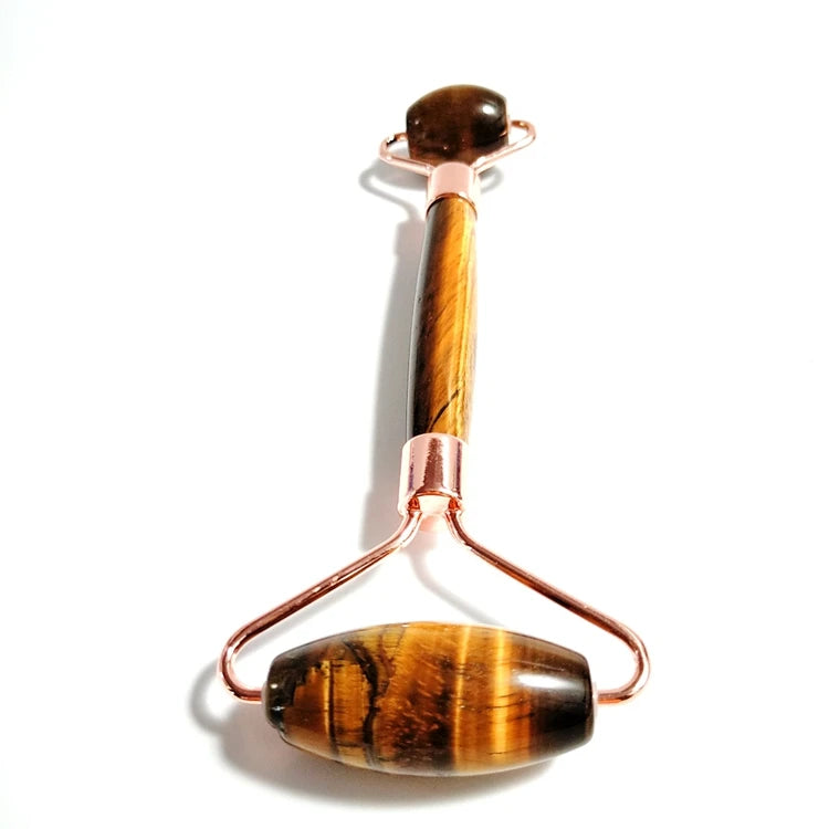 Diy Wholesale Best Carving Heart Facial Selling Tools Set Yellow Tiger Eye Roller for Face