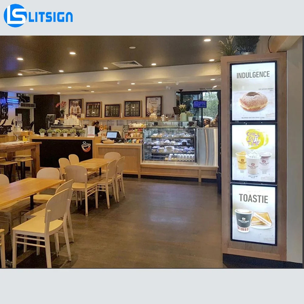 Magnetic Display Light Box Sign Picture Poster Holders Led Slim Acrylic Wall Mounted Frame Electronic Menu Board
