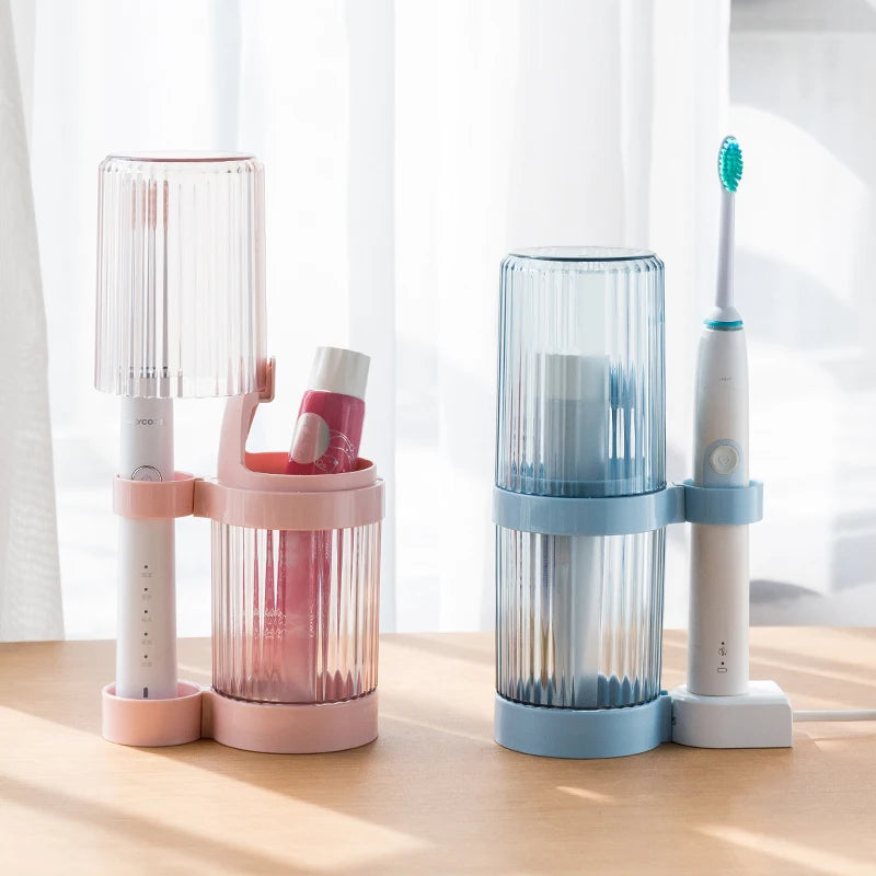 Hot Sale Creative PP Couple Mouth Wash Cup Set for Dorm Hotel Student Plastic Toothbrush Toothpaste Holder Gargle Bathroom Set