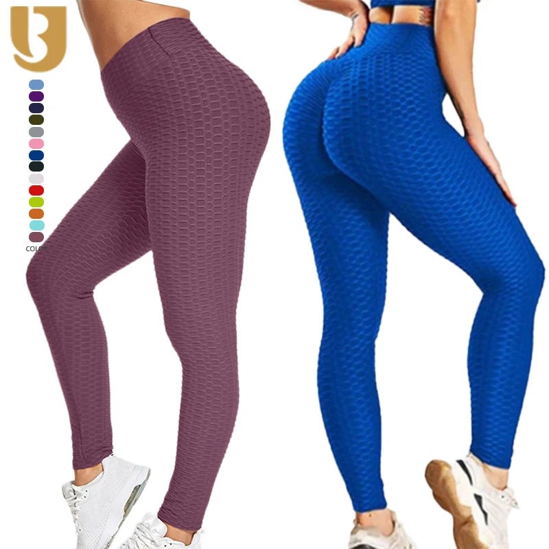 Tiktok Colorful Ruched Scrunch Butt Lifting Pants Stretch Sports Fitness Tight Booty Workout Yoga Leggings for Women