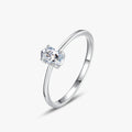 Ailmay Simple Oval Zirconia Rings Real 925 Sterling Silver for Women Minimalist Fine Jewelry