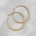 SC Classic Vintage Matte Gold Plated Earrings Korean Style 47mm Big Size Crescent Shape Hoop Earrings for Women