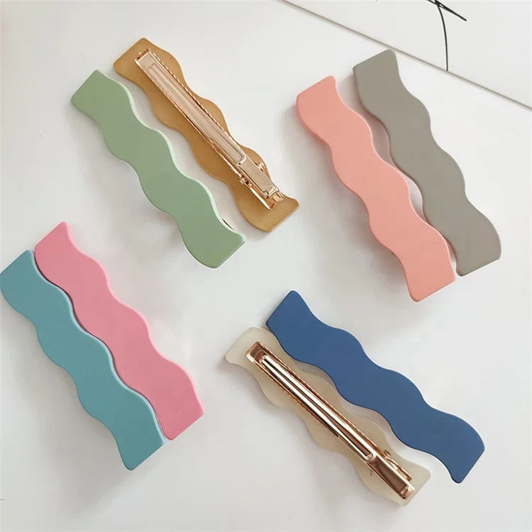 YIYI Custom Colors Fashion Acetate Acrylic alligator Hair Clips Wholesale Cheap Wave Shape Fancy Side Hair Clips for Girls