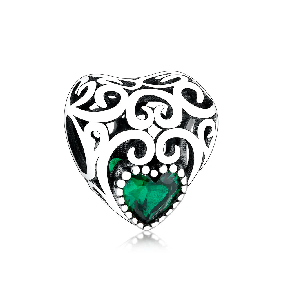 Wholesale 925 Sterling Silver Heart Bead Charms for Original Charm Bracelet DIY Jewelry Making