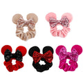 New Designer Velvet Hair Scrunchies Girl Cute Mouse Ears Sequin Bow Elastic Hair Tie