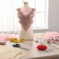 W002 Fancy Jewelry Beaded Patches Custom Embroidery Rhinestone Dress Bodice Accessories for Wedding Gown