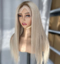 European Human Hair Wig Lace Front Wig Cuticle Aligned Highlights Blonde Color Natural Hairline Lace Front Wigs for White Women MegaBDM