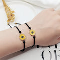 Handmade Promise Sunflower Bracelets Matching Friendship Bracelet Gift for Women Girls Couples Best Friends