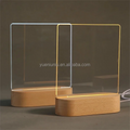 Acrylic LED Wooden Night Lamp 3D Illusion Switch Animal Anime Theme 5V Lithium Battery USB Charging Cable for Kids Home Decor