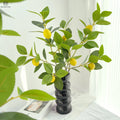Hot Seller Single Long Stem Real Touch Green Leaf Artificial Lemon Tree Branches with Plastic Lemon Fruits for Home Indoor Decor