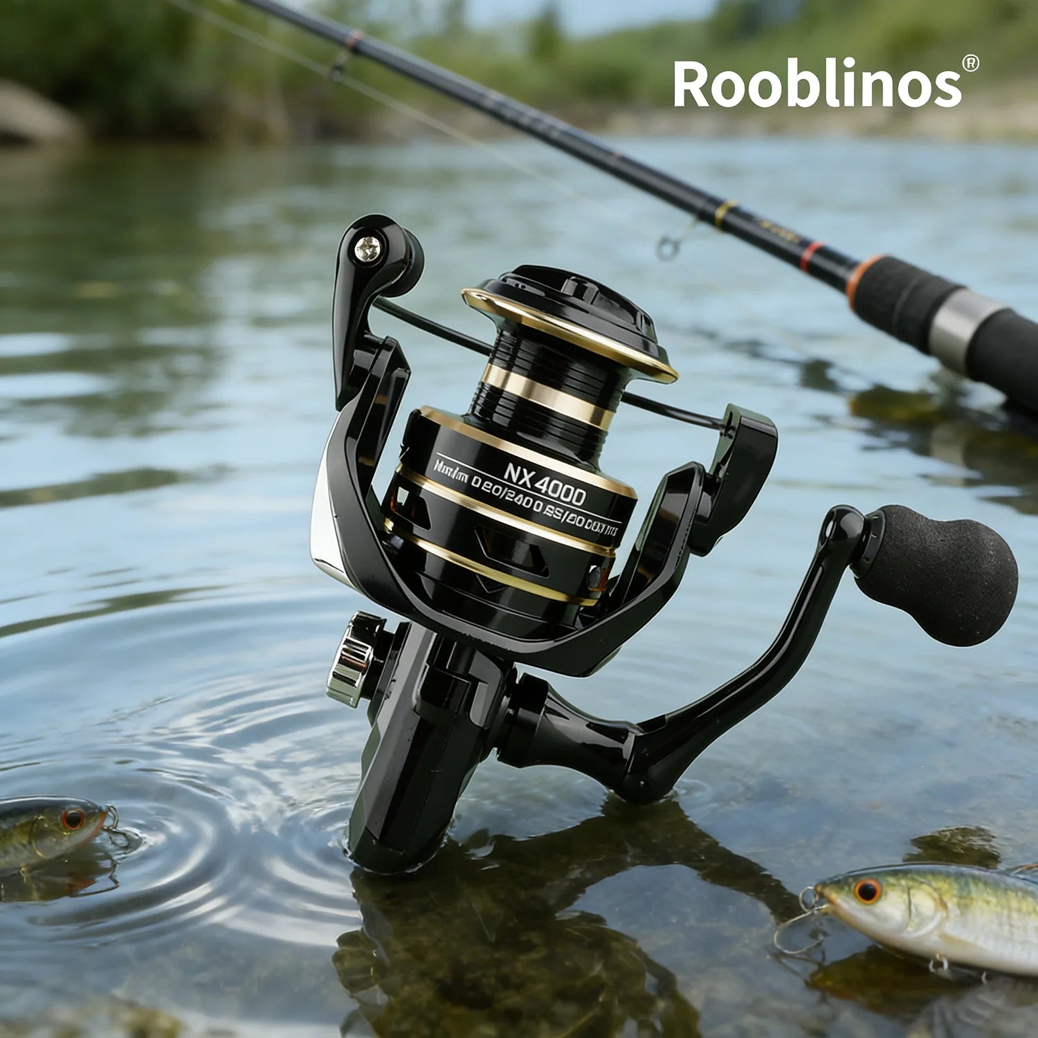 [Germany Stock] Rooblinos NX Left Hand Spinning Fishing Reel 5.2:1 Gear Ratio Nylon 1000-7000 Series