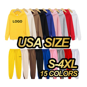 Men Tracksuit Stacked French Terry Embroidery Hoodie Reflective Custom Mens Sweatsuit Sets Vendor Track Suits for Men Jogging