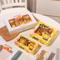 Custom Biodegradable White Kraft Paper Egg Tart Box PVC Window Embossed Folder Type Disposable Bakery Food Packaging Laminate