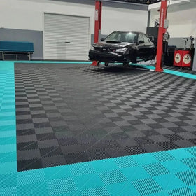 Interlocking Pvc Garage Floor Tile for Garage Plastic Flooring for Warehouse Car Wash Drain 40x40x1.8cm Garage Floor Mat