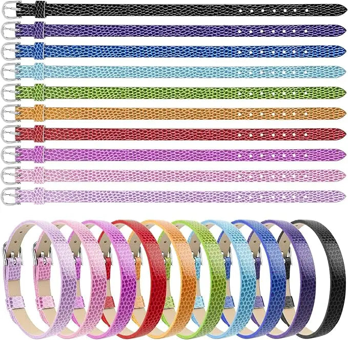 8mm Bling Bling Boys Girls Personalized Diy Name logo Alphabet Letter PU Leather Bracelet