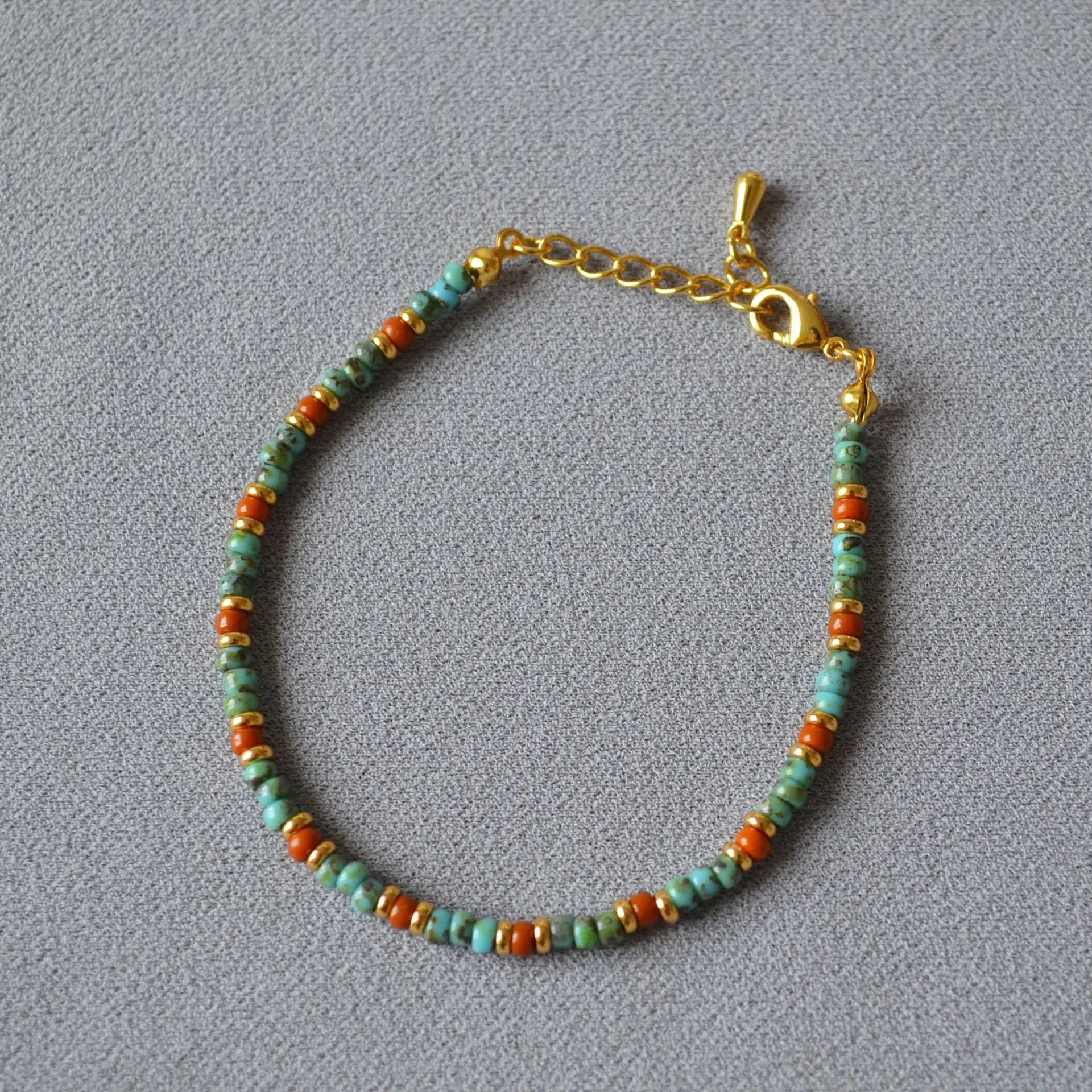 Japan Trendy Gold Beads Oil Painting Rice Beads Beaded Bracelet