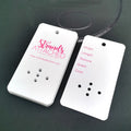 Custom Recycled White Matte PVC Wig Hang Tags 4.5x8cm Garment & Hair Extension Display Tags with Holes