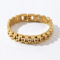 Personality Hip Hop Popular Jewelry Stainless Steel 18k Gold Plated Pink Zircon Strap Bracelet for Women Girls