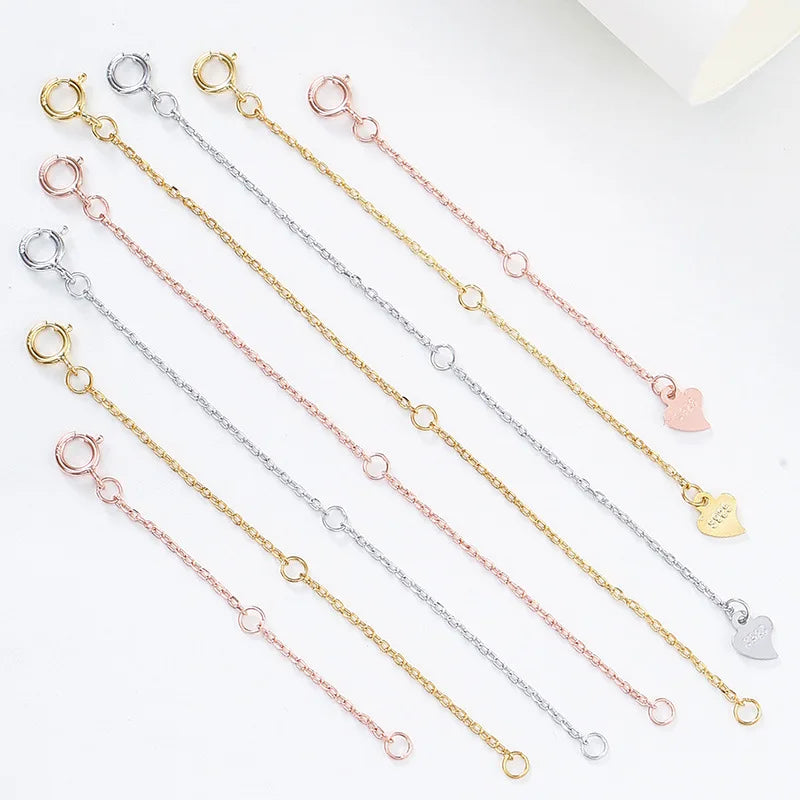 5cm 6cm 7cm 8cm 9cm 10cm Extender 925 Sterling Silver Tail Chain Extensions for Necklace Bracelet Jewelry Making Supplies