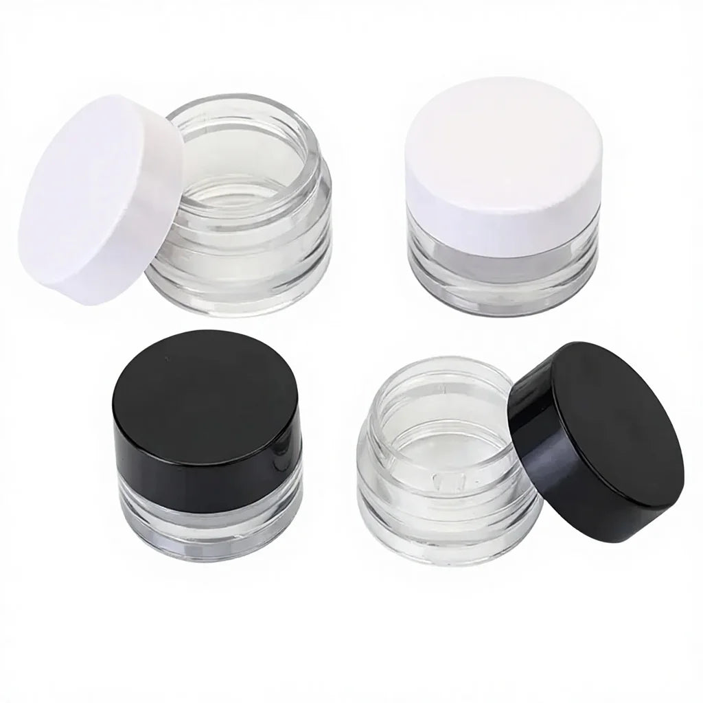 Eco Friendly Wholesale Custom Luxury Matte Black and White PP Base PET Empty Cosmetic Skin Care Packaging Containers with Lid