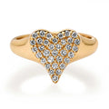 Milskye 18k Gold Plated 925 Silver Fashion Fine Jewelry for Women Pave Diamond Heart Rings