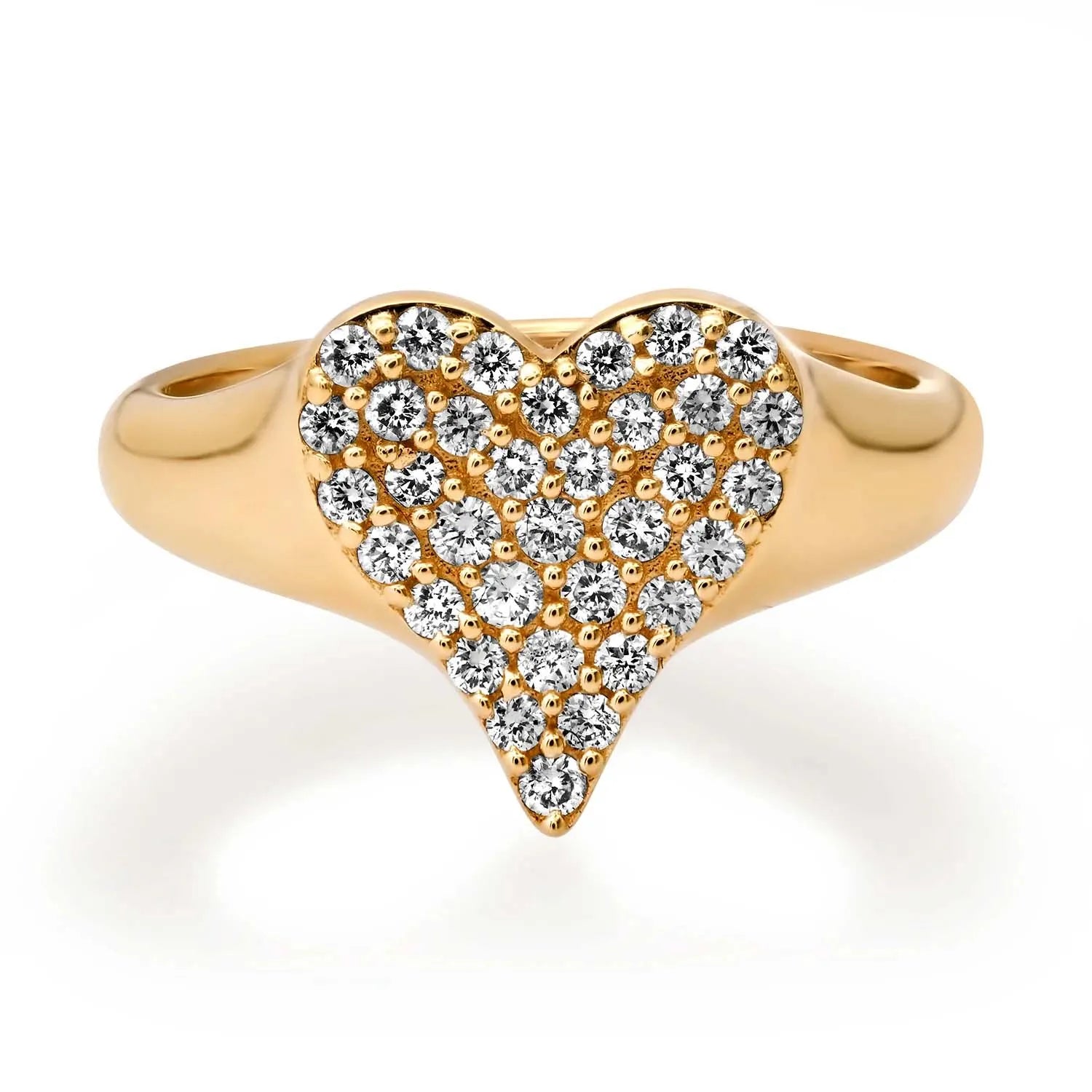 Milskye 18k Gold Plated 925 Silver Fashion Fine Jewelry for Women Pave Diamond Heart Rings