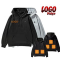 Custom Logo Unisex USB Pullover Heated Fleece Sweatshirt & Hoodie Winter Breathable Thick Long Sleeves Outdoor MegaBDM
