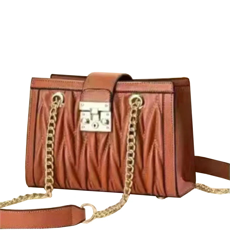 2022 Trendy Classic Pleated Design Party Ladies Elegant Shoulder Bag Fashion Versatile High Quality Chain Crossbody Bag