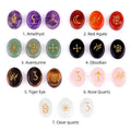 Crystal Witch Runes Natural Crystal Agate Semi-Precious Stone Tiger Eye Carving Rune Runes