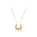 Latest 18K Gold Plated Stainless Steel Jewelry Geometric Waterproof Necklace Sun Star Pendant for Women Gift Necklace P243431