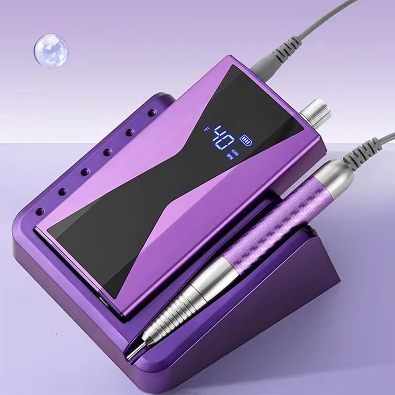 Professional Portable 40000rpm Manicure Electrical Tools Acrylic Gel Polisher Brushless Cordless Rechargeable Nail Drill Machine