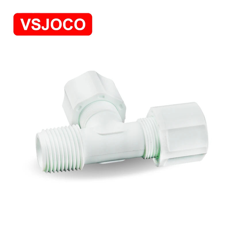 Female Connectors and Male Run Tees Plastic Straight Union 3 Way Elbow PP Male Connector Pipe Fittings