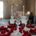 Luxury Large Elegant Candlestick Nordic Style Crystal Glass Candle Holder for Wedding Valentine's Day Living Room Decor