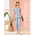 Women Pyjama Set Sleepwear Tops With Pants Casual and Check Prints Pajama Sets