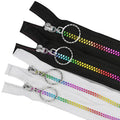 G&F Manufacturers Stock 5# Colorful Square Teeth Open-end Self-locking Resin Plastic Rainbow Color Zipper for Garment Handbag
