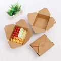 Custom Disposable Biodegradable Chinese Kraft Paper Food Packaging Lunch Box Takeaway Rice Noodles Vegetables Salad Sushi Sugar
