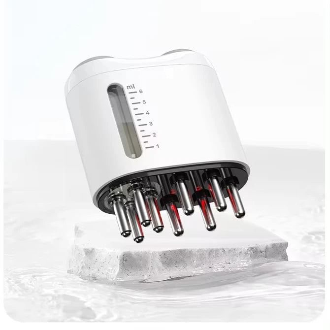 Portable Electric Head Massager Waterproof 2 in 1 Hair Oiling Applicator Guide Comb Scalp Massager Brush
