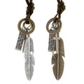 Hot Sale Unisex Adjustable Feather Pendant Necklace with Zinc Alloy & Leather Chain-Wedding Party Engagement Gift