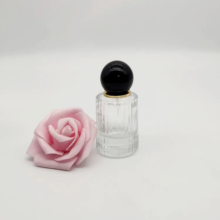 30ml 50ml Aluminum Collar Perfume Pump Shiny Silver Mist Spray Manufacturer Glass Bottle Essential Oil Dropper Black Matte Cap