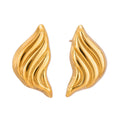 316L Stainless Steel Stripe Statement Stud Earrings Waterproof Geometric Texture Gold Plated Fashion Jewelry for Women