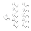 2025 Wholesale Titanium F136 Nose Rings S-Shape Nostril Screws Gold Cross Moon Body Piercing Jewellery G23 Fashionable Fashion