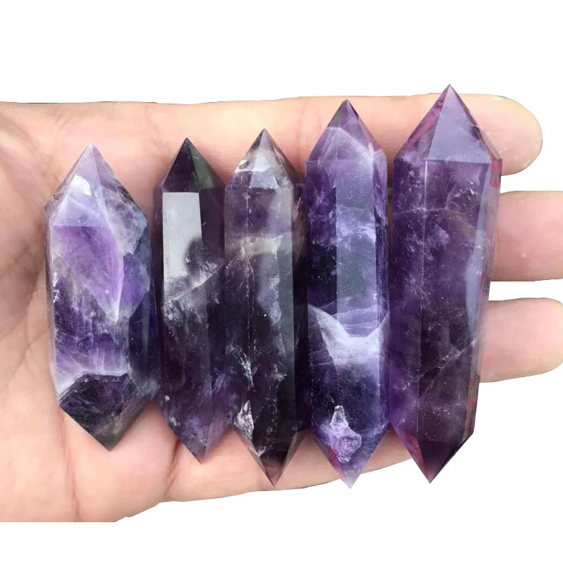 Wholesale Natural Dream Amethyst Healing Quartz Crystal Double Terminated Obelisk Points Tower