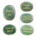 Best Sell Wholesale Natural Green Aventurine Gemstone Engraved Positive and Motivated Words Pocket Stones